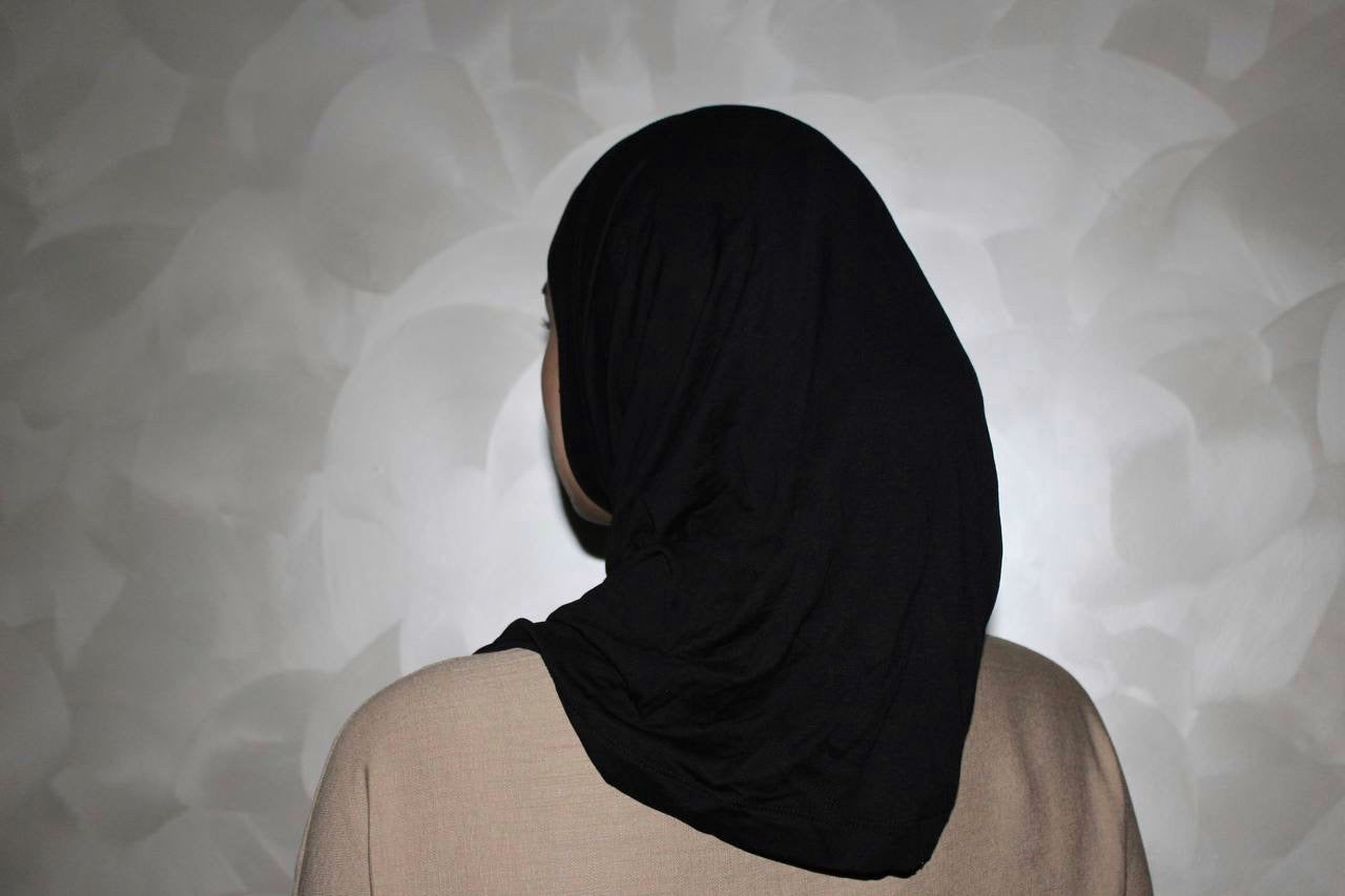 Two-Piece Hijab Set with Under Cap – No Pins Needed for Ultimate Comfort! — Black