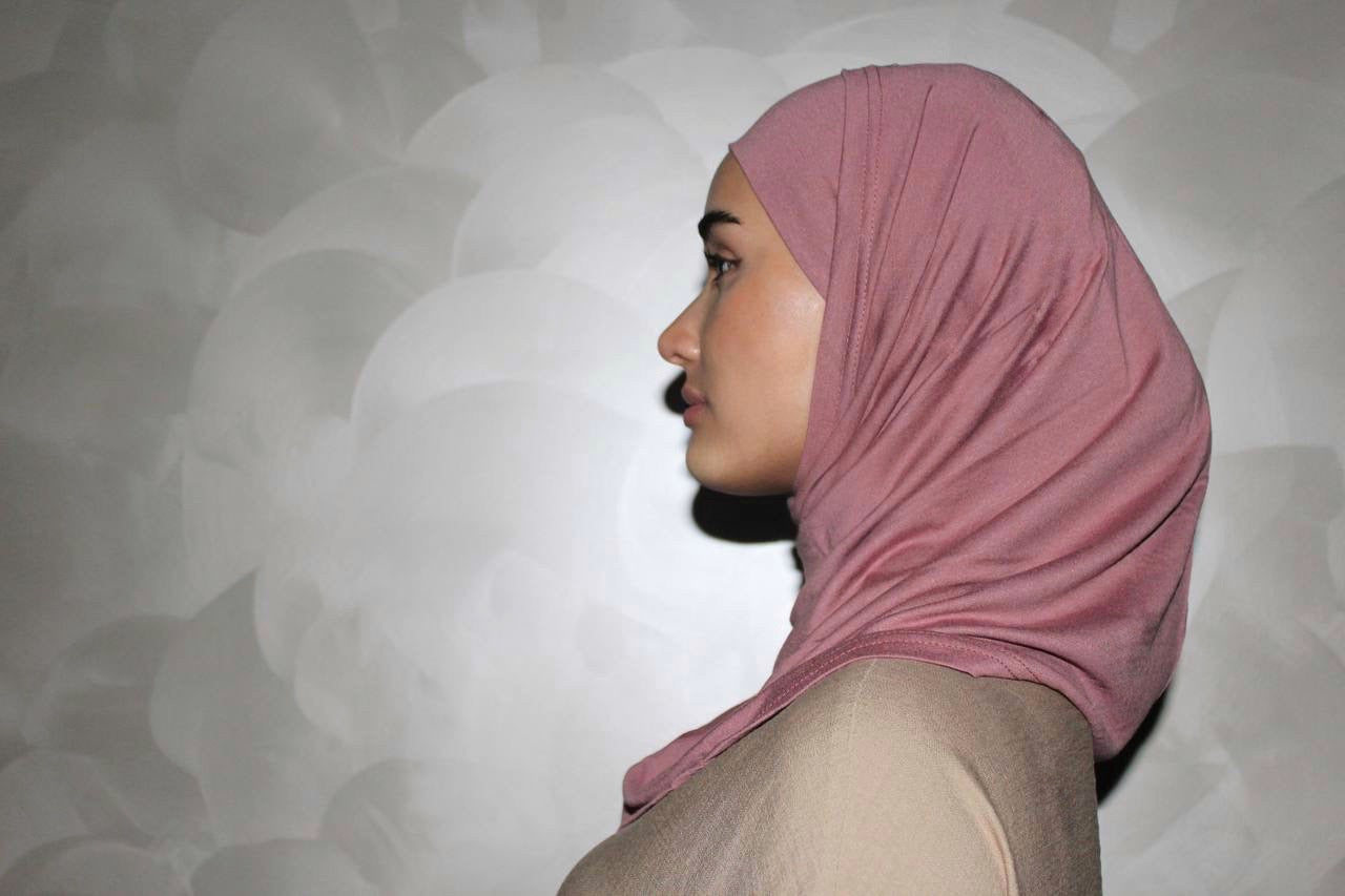Two-Piece Hijab Set with Under Cap – No Pins Needed for Ultimate Comfort! — Pink