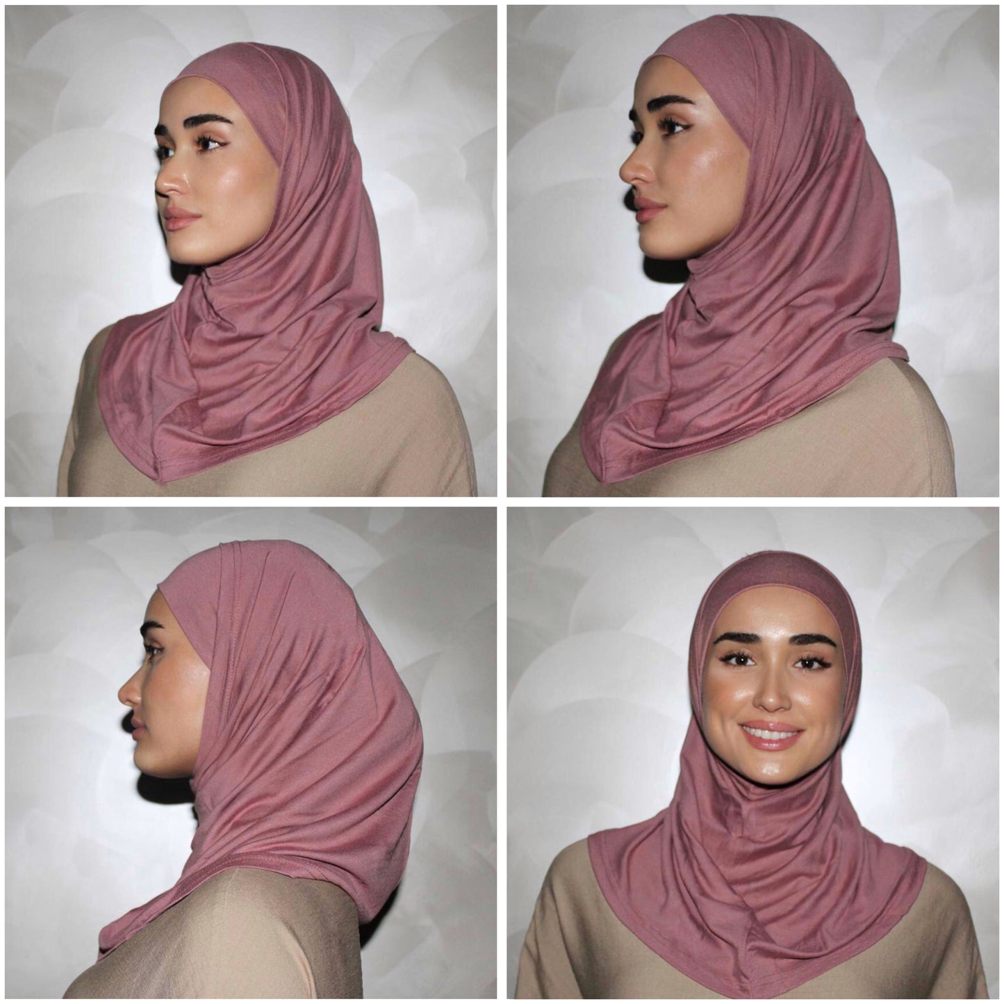 Two-Piece Hijab Set with Under Cap – No Pins Needed for Ultimate Comfort! — Pink