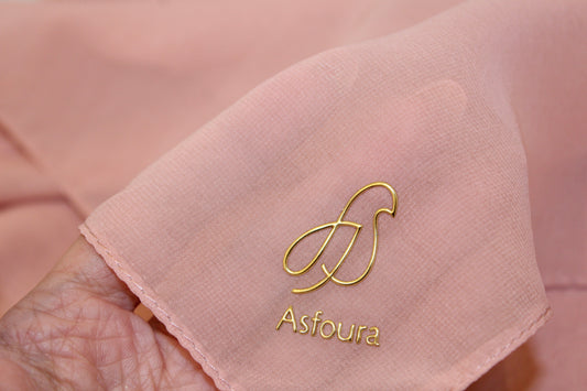 Foulard Double Chiffon - Off Rose